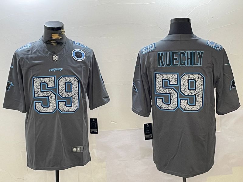 Men Carolina Panthers #59 Kuechly Grey 2024 Nike Olive Salute To Service Limited NFL Jersey->carolina panthers->NFL Jersey